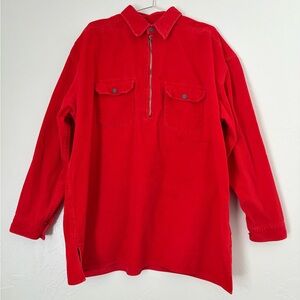 Vintage 90’s Marlboro Unlimited Red Corduroy Quarter Zip Jacket